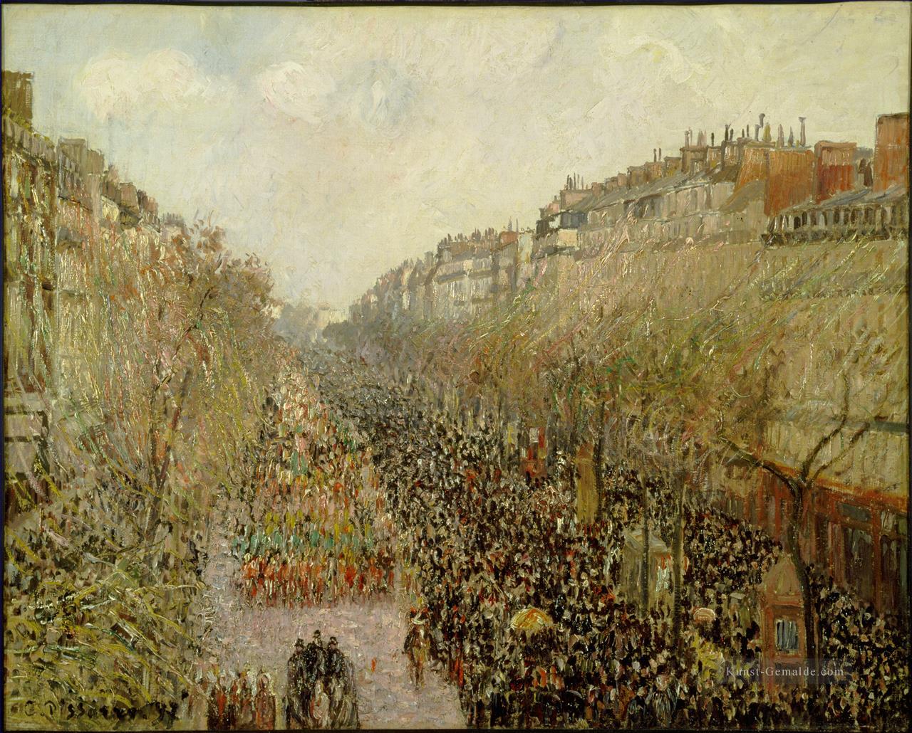 Boulevard Montmartre karneval 1897 Camille Pissarro Ölgemälde